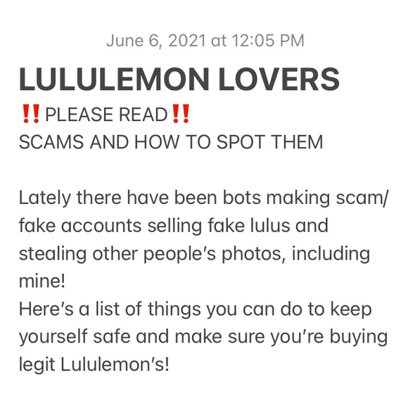 lululemon athletica Pants - ‼️HOW TO SPOT SCAMS‼️